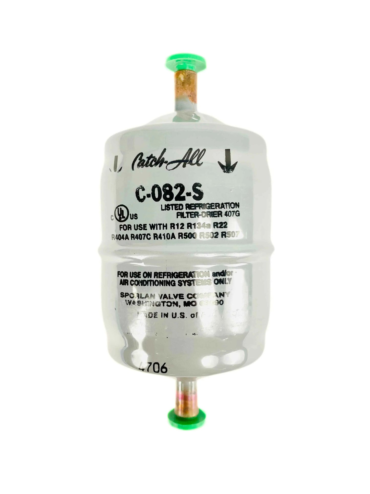 Sporlan C-082-S | Catch-All Filter-Drier, 1/4" ODF Liquid Line