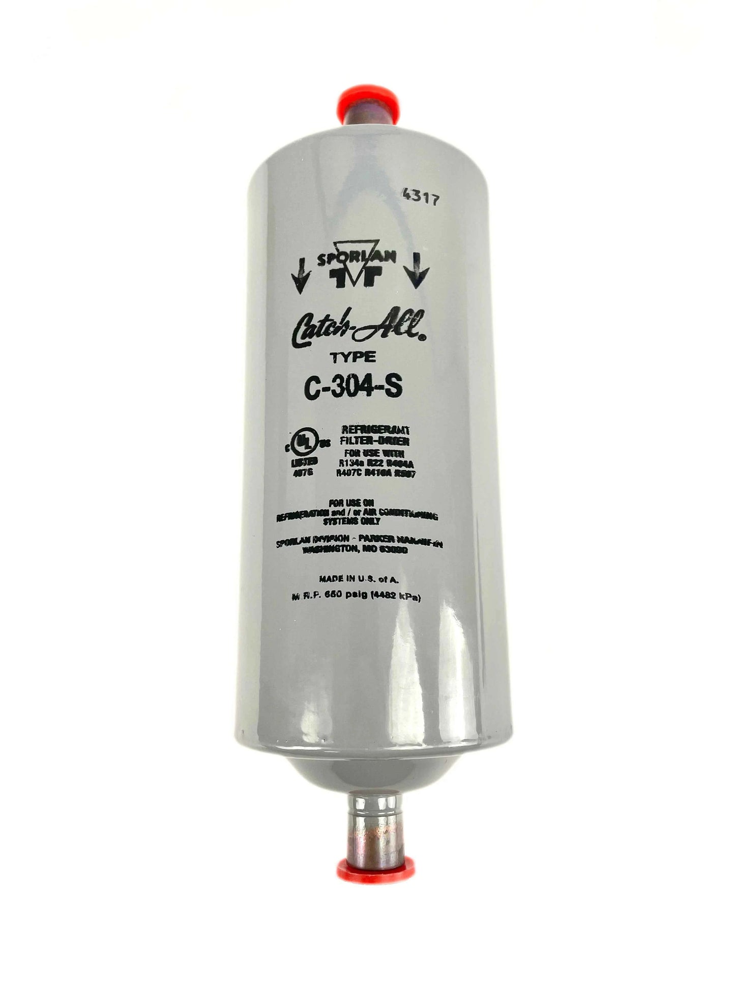 Sporlan C-304 | Catch-All Liquid Line Filter-Drier (30 cu in, 1/2" SAE)
