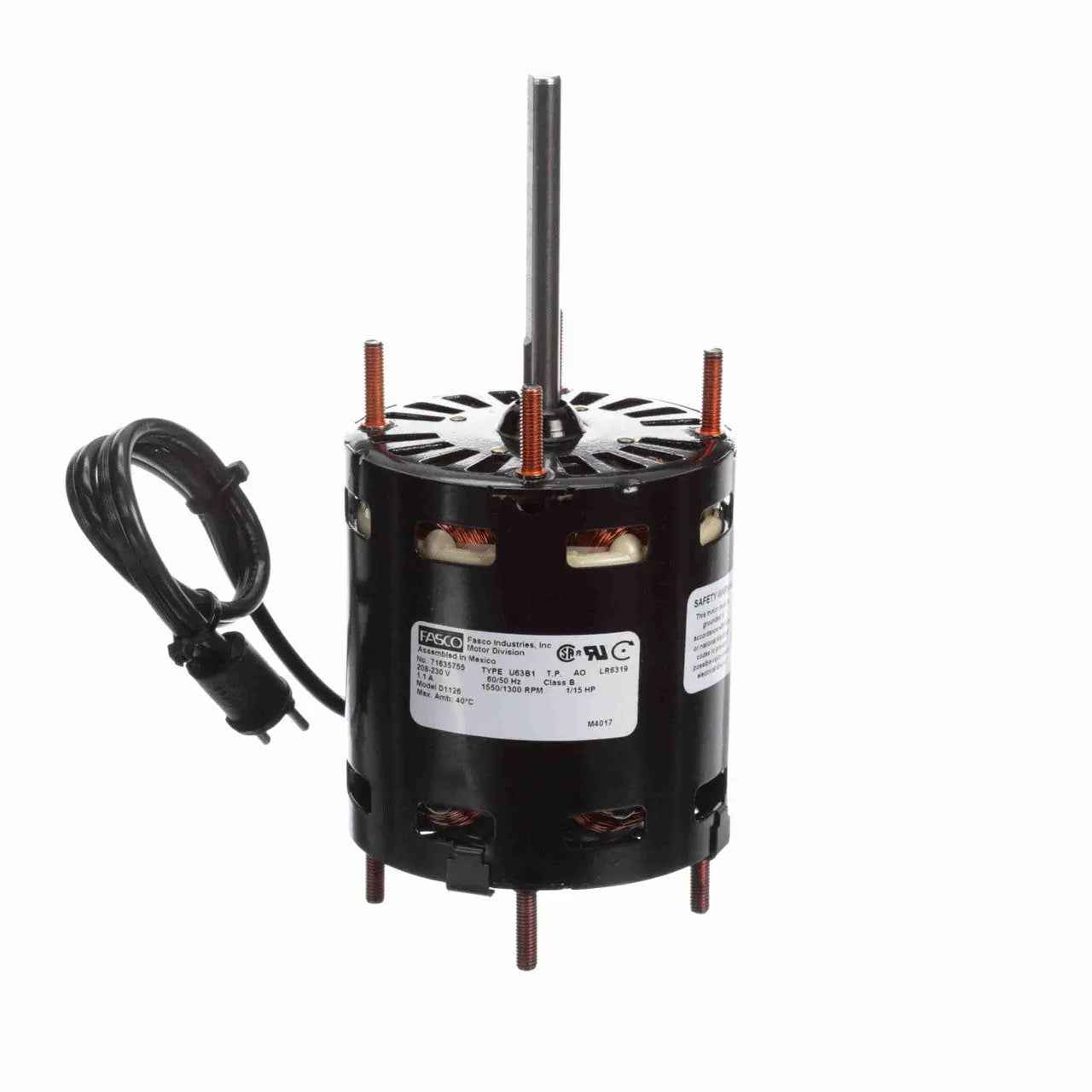 Fasco D1126 | OEM Replacement Motor | 1/15 HP, 208-230 V, 1550/1300 RPM